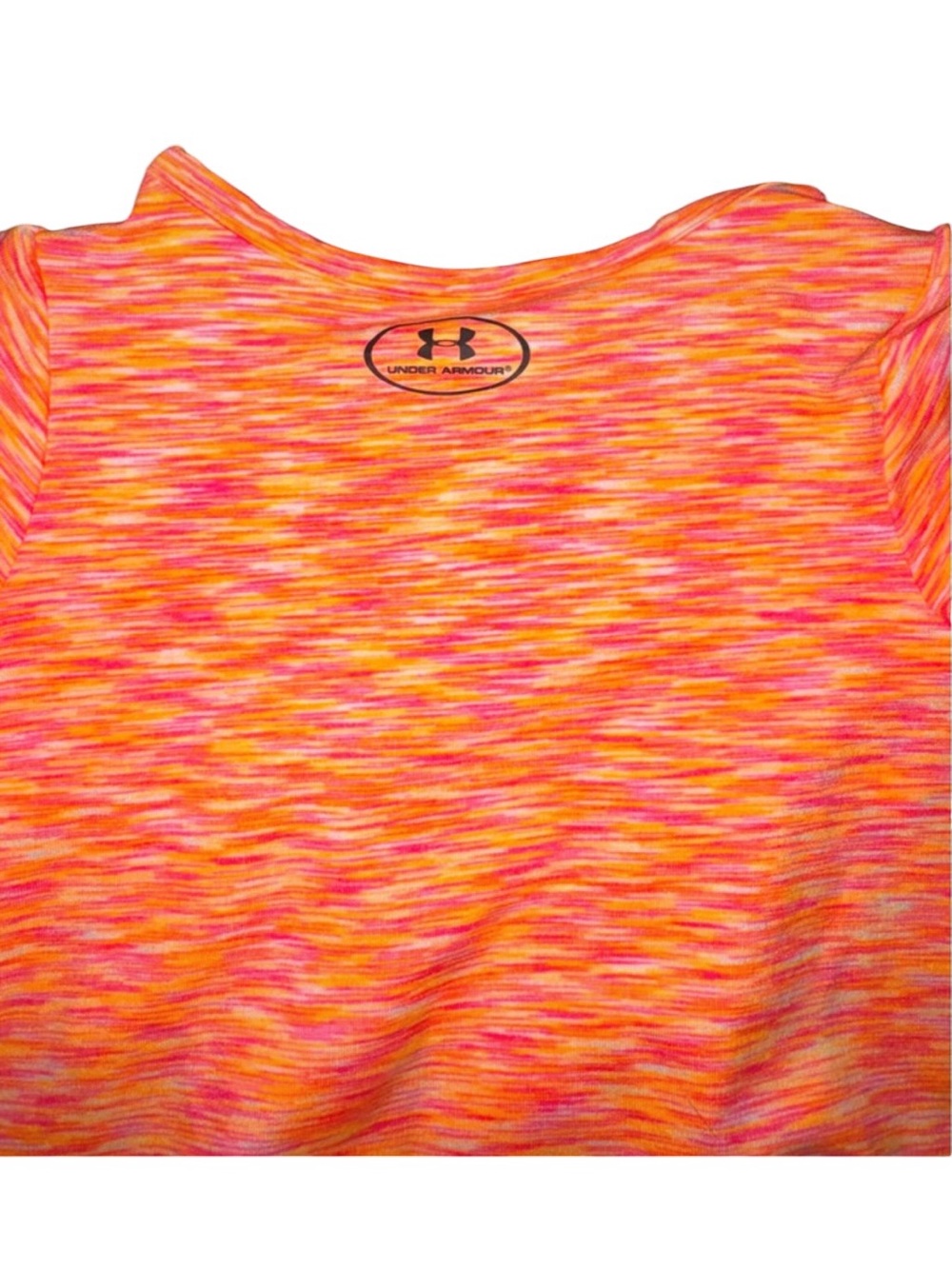 Under Armour Girls' Pink Orange Space-Dye One-Piece 18M - Picture 4 of 5